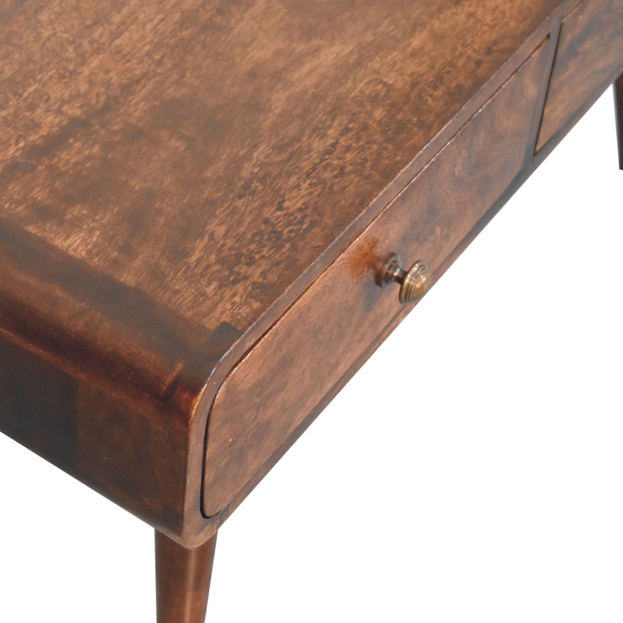 Stolik kawowy z litego drewna mango – orzechowy, 85 cm — model IN3867 - Image 3