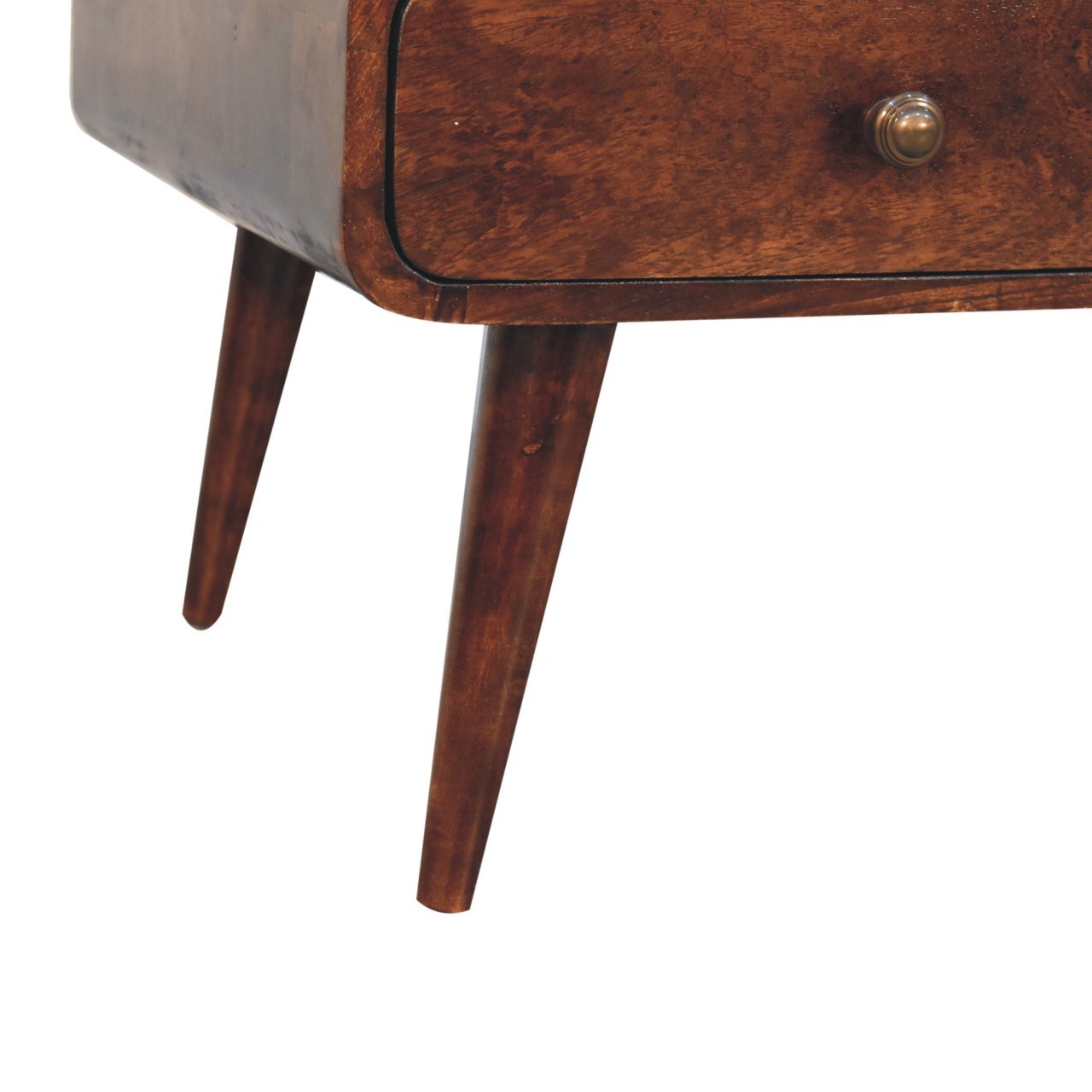 Stolik kawowy z litego drewna mango – orzechowy, 85 cm — model IN3867 - Image 6