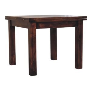 Stół z litego drewna mango – orzechowy, 90 cm — model IN3869
