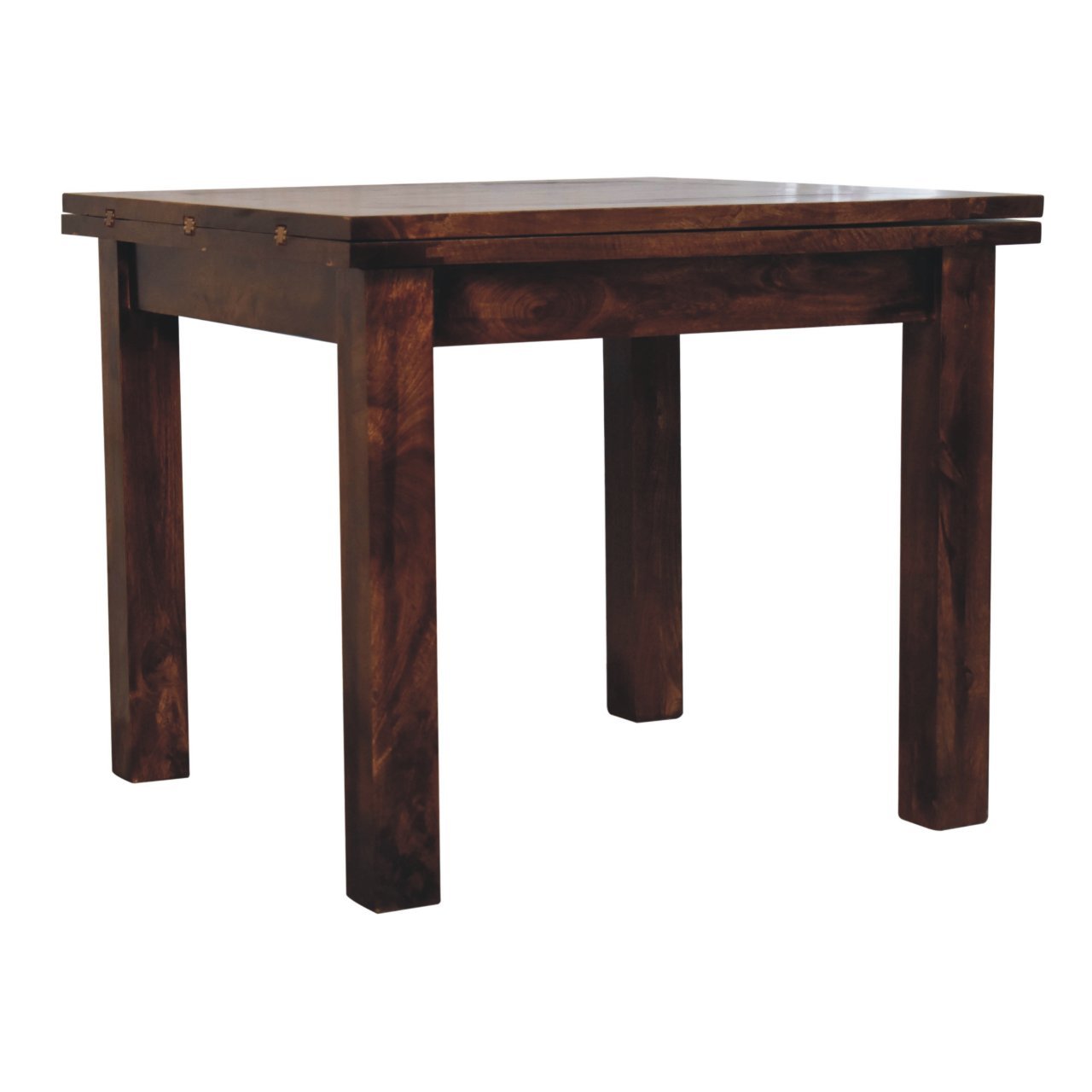 Stół z litego drewna mango – orzechowy, 90 cm — model IN3869