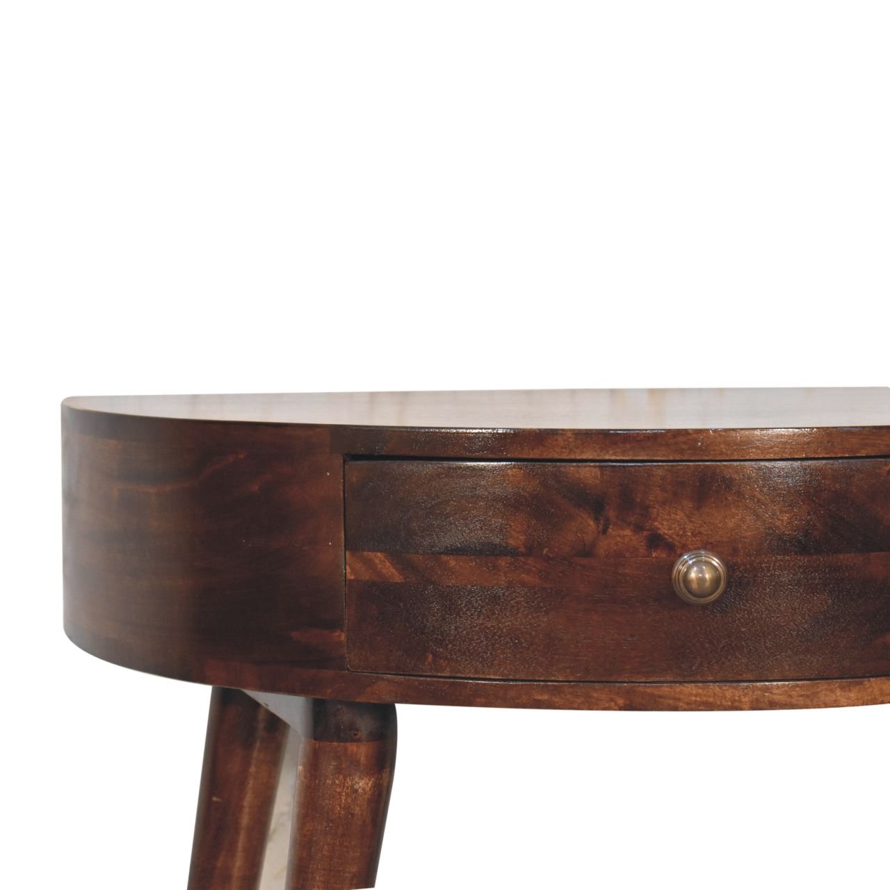 Stół z litego drewna mango – orzechowy, 70 cm - obrazek 2