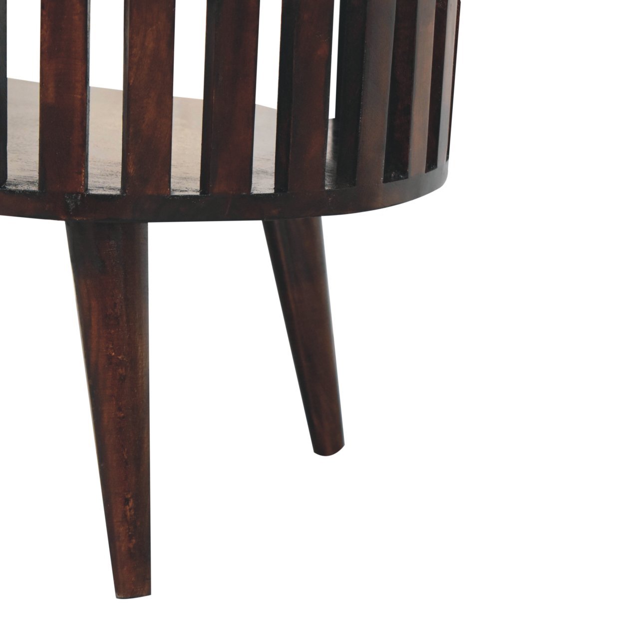 Stolik kawowy z litego drewna mango – orzechowy, 80 cm — model IN3877 - Image 6