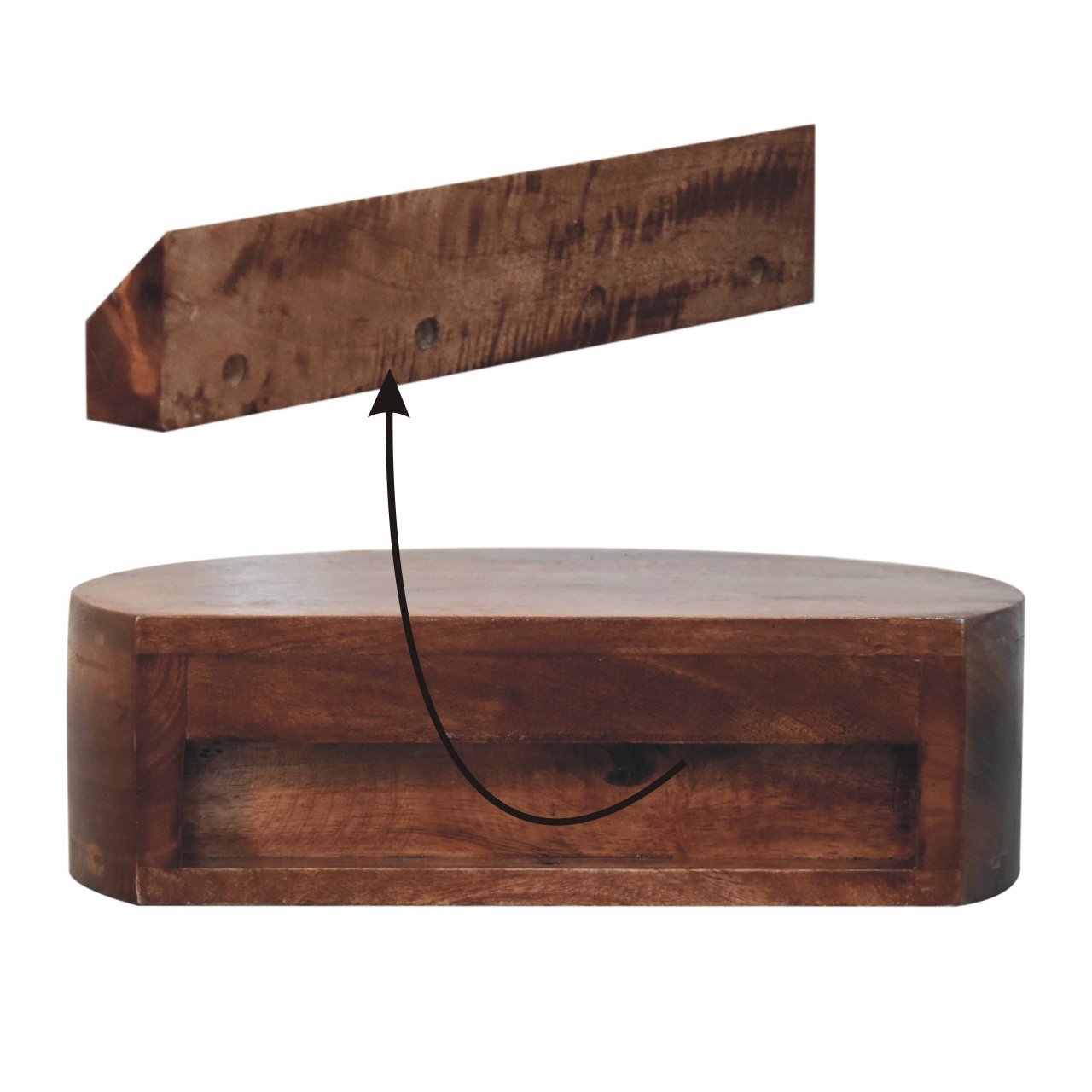 Szafka nocna z litego drewna mango – 40 cm — model IN3883 - Image 8