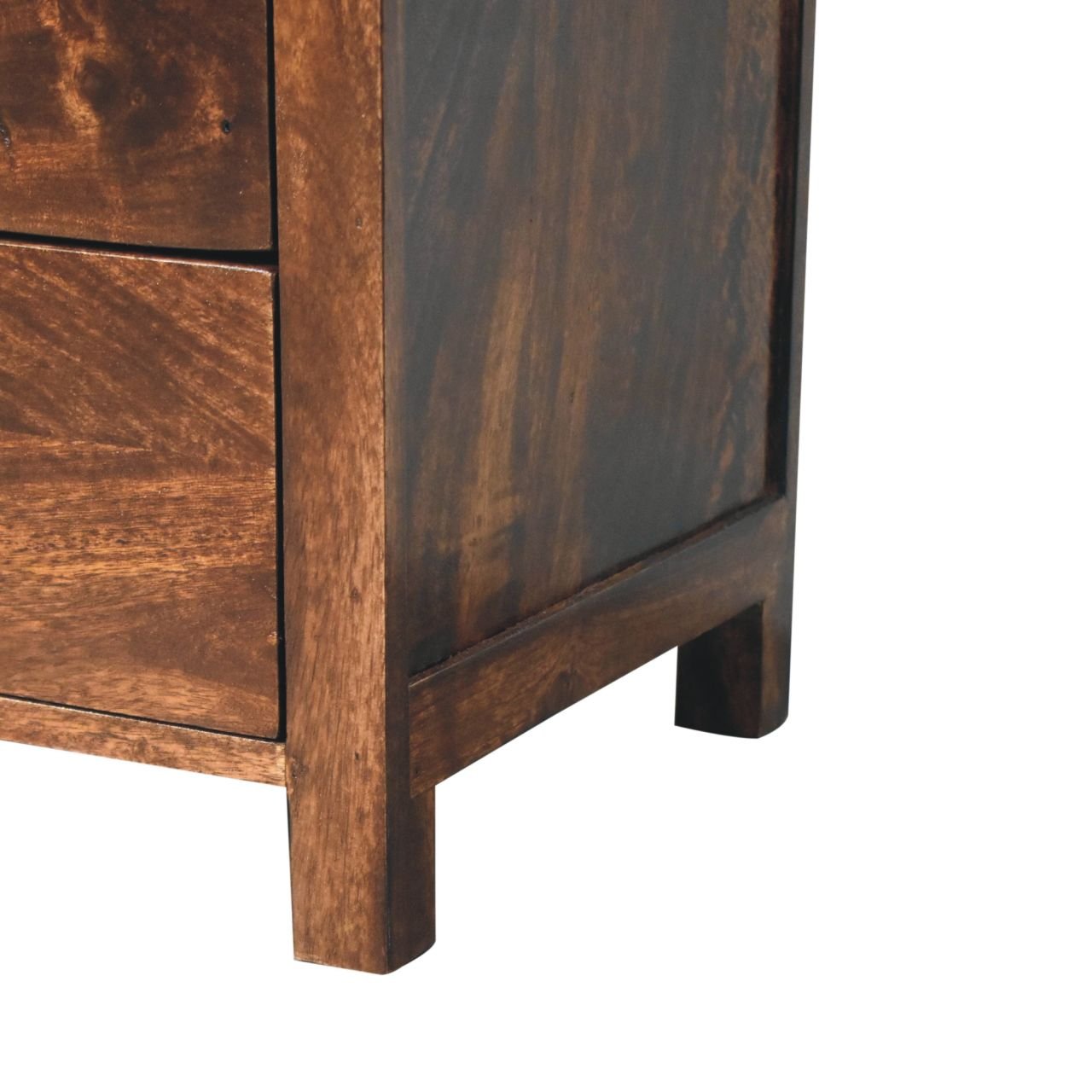 Szafka nocna z litego drewna mango – orzechowa, 45 cm — model IN3886 - obrazek 6