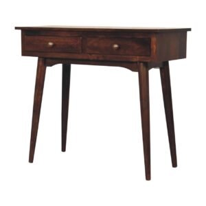 Stół z litego drewna mango – orzechowy, 90 cm — model IN3888