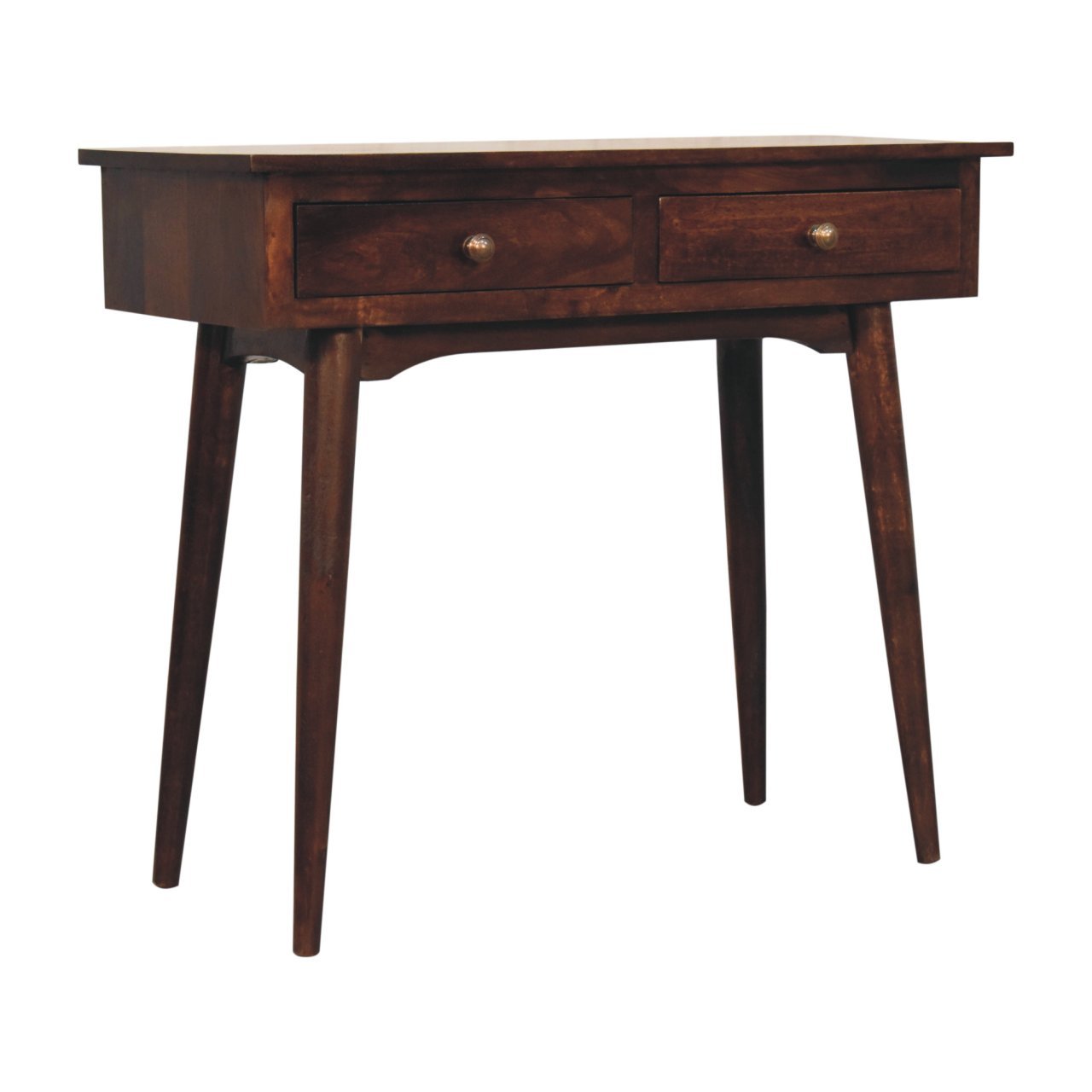 Stół z litego drewna mango – orzechowy, 90 cm — model IN3888 - obrazek 2
