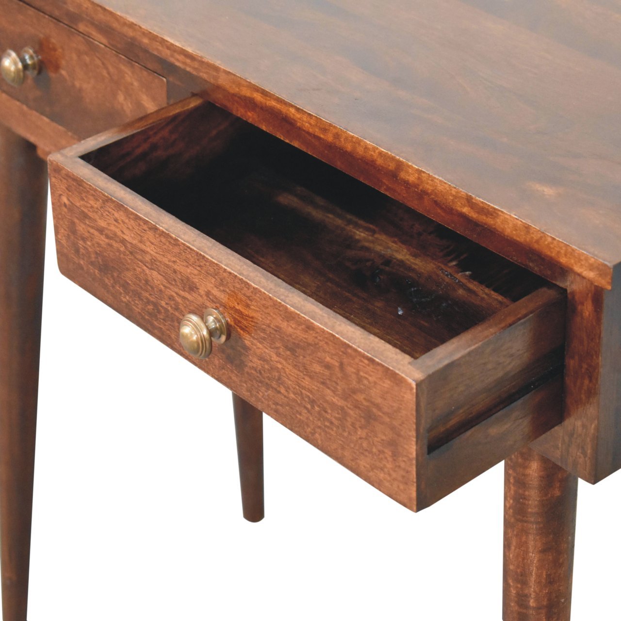 Stół z litego drewna mango – orzechowy, 90 cm — model IN3888 - obrazek 4