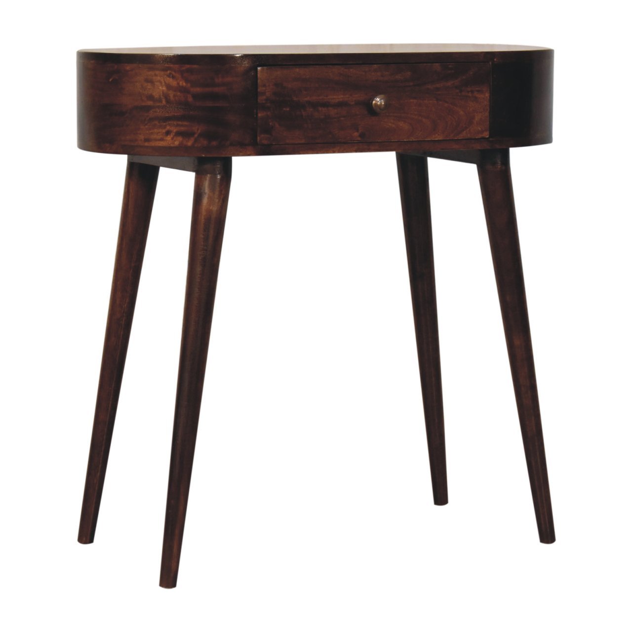 Stół z litego drewna mango – orzechowy, 80 cm — model IN3890