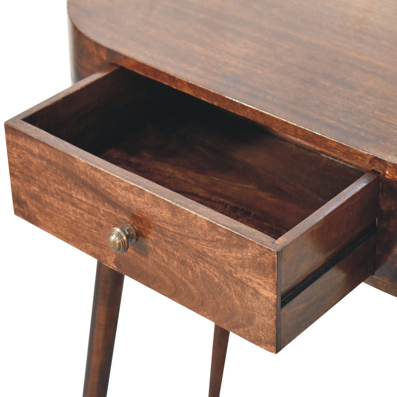Stół z litego drewna mango – orzechowy, 80 cm — model IN3890 - obrazek 5