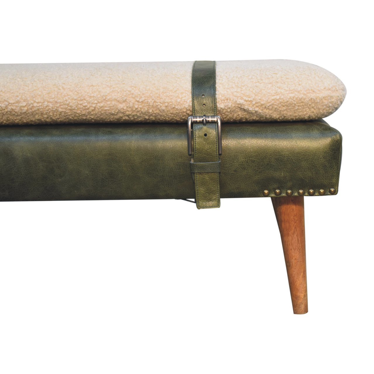 Ławka z drewna o dębowym charakterze – dębowa, 90 cm — model IN3894 - Image 4