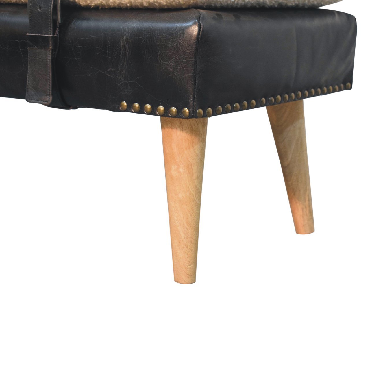 Ławka z drewna o dębowym charakterze – czarna, 90 cm - Image 7