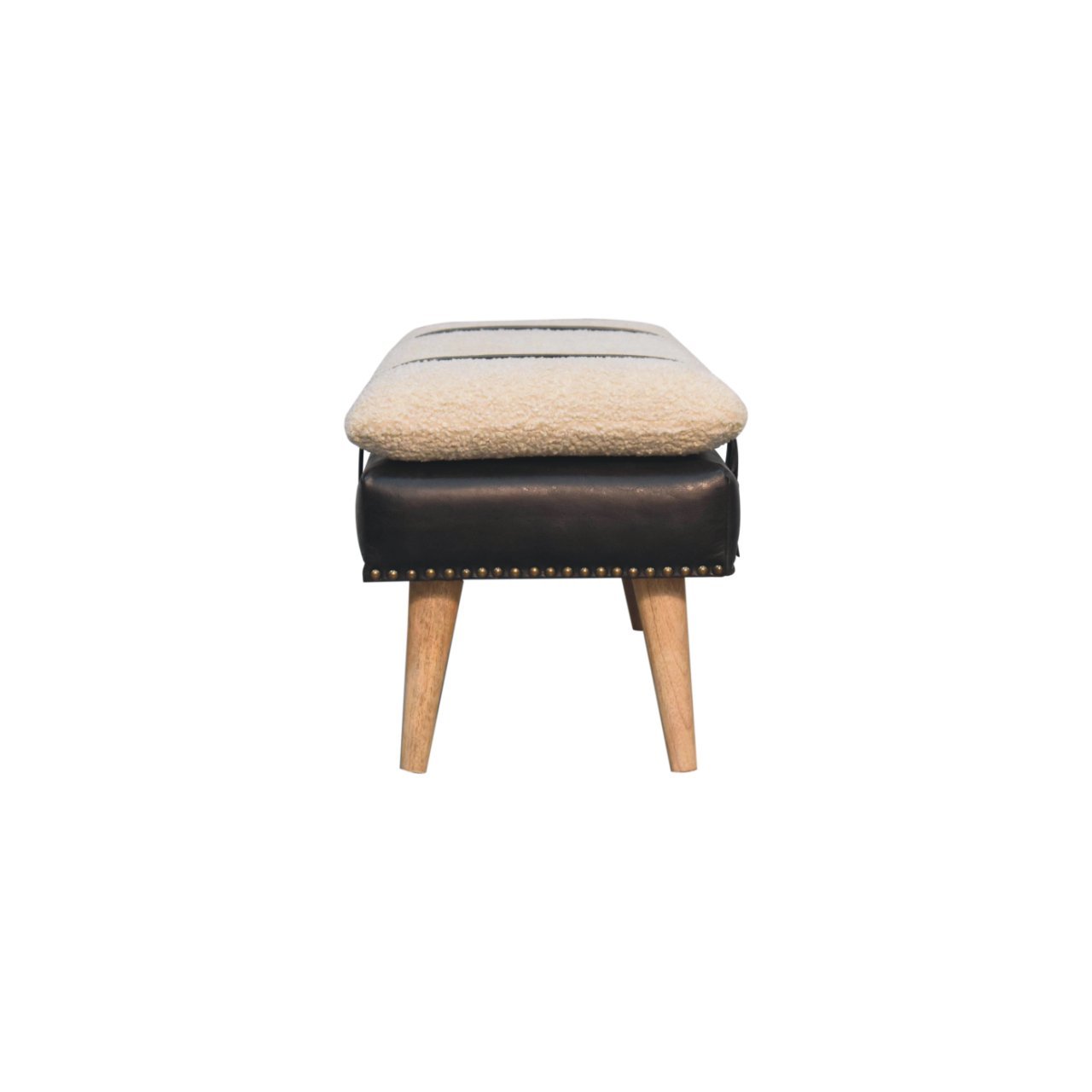 Ławka z drewna o dębowym charakterze – czarna, 90 cm - Image 8