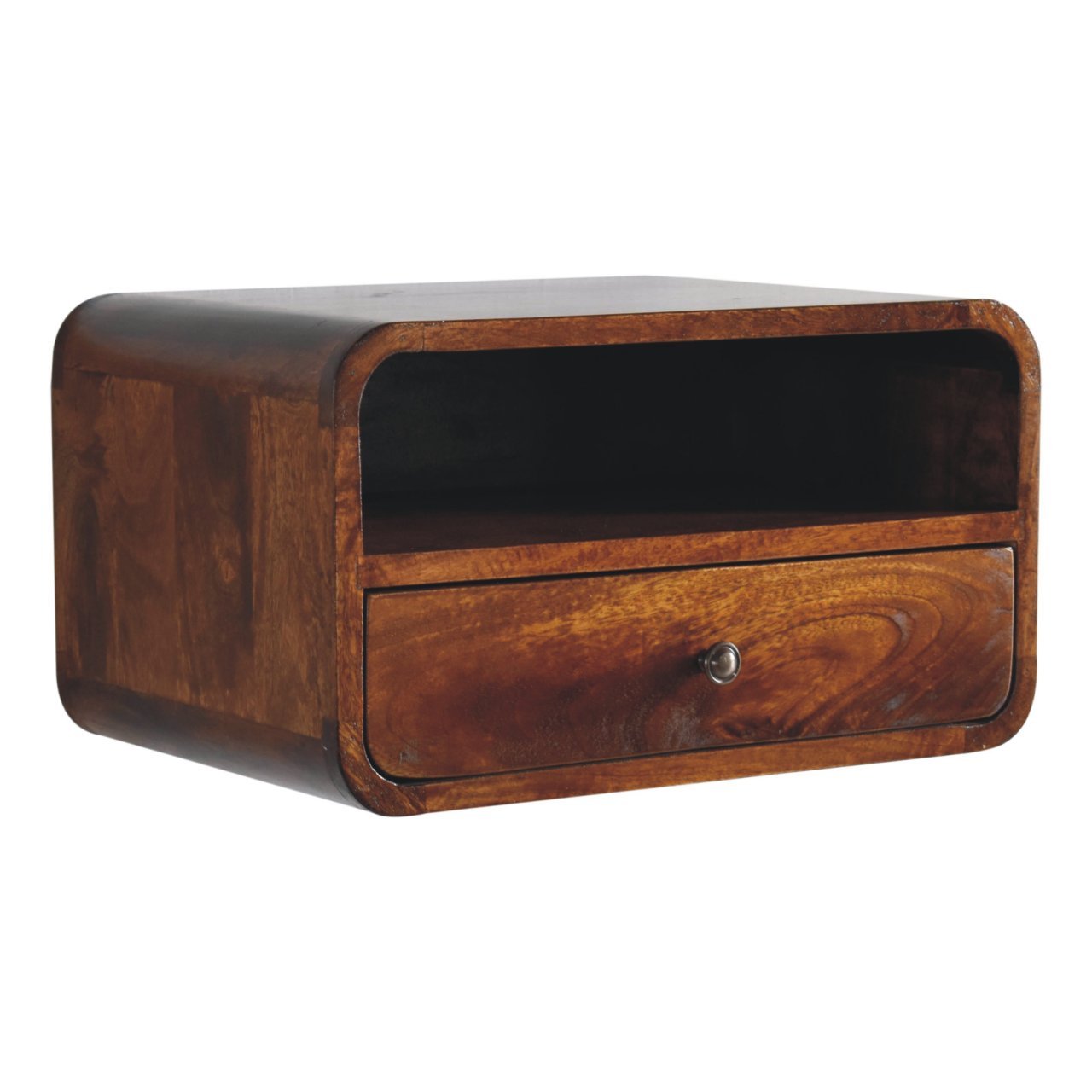 Szafka nocna z litego drewna mango – kasztanowa, 45 cm — model IN3899 - Image 2