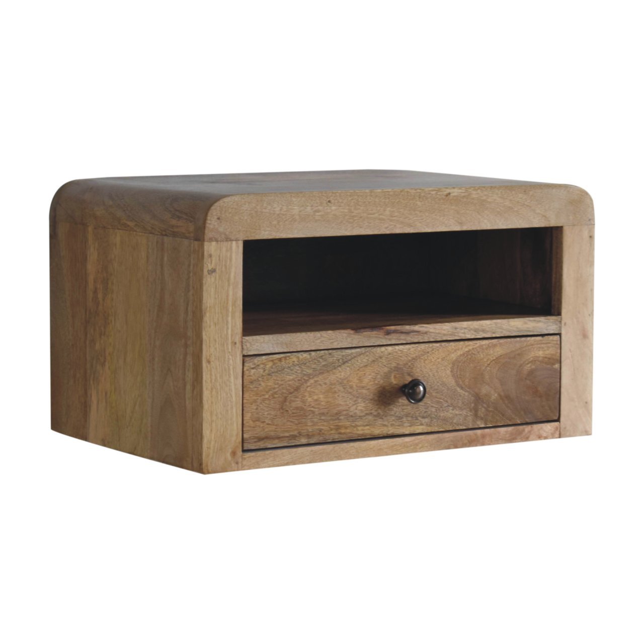 Szafka nocna z litego drewna mango – dębowa, 45 cm — model IN3907 - obrazek 3
