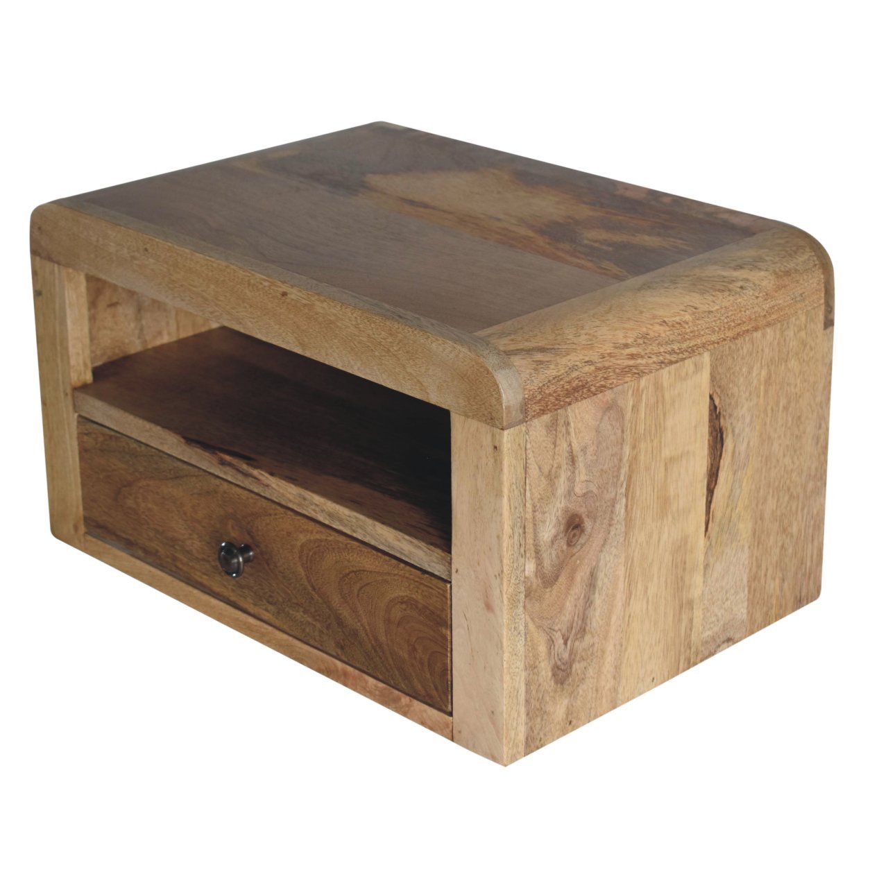 Szafka nocna z litego drewna mango – dębowa, 45 cm — model IN3907 - obrazek 6