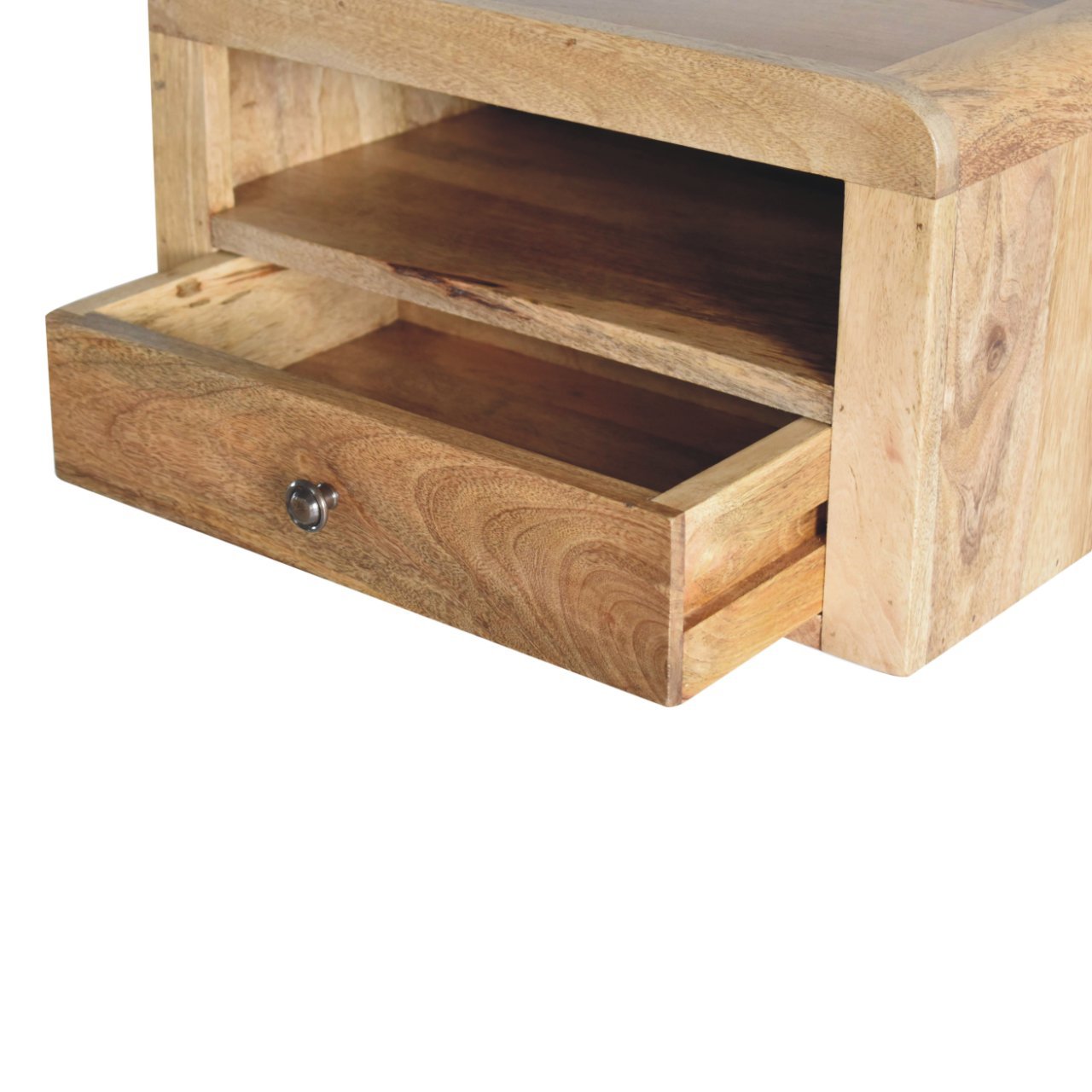 Szafka nocna z litego drewna mango – dębowa, 45 cm — model IN3907 - obrazek 7
