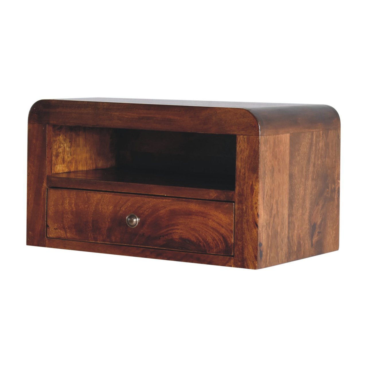 Szafka nocna z litego drewna mango – kasztanowa, 45 cm — model IN3908 - Image 2