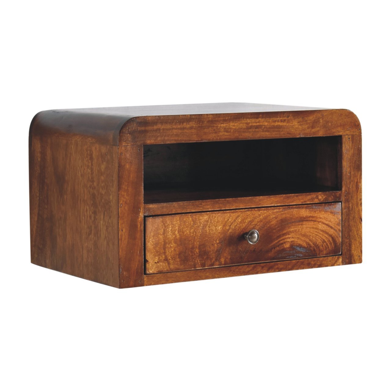 Szafka nocna z litego drewna mango – kasztanowa, 45 cm — model IN3908 - Image 3