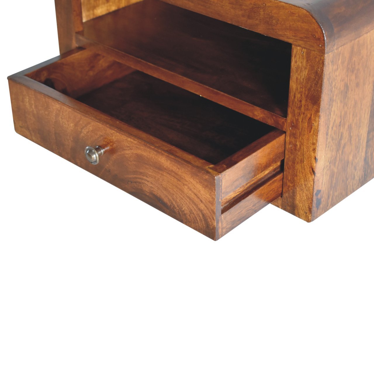 Szafka nocna z litego drewna mango – kasztanowa, 45 cm — model IN3908 - Image 6