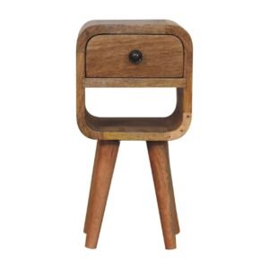 Szafka nocna z litego drewna mango – dębowa, 20 cm — model IN3909