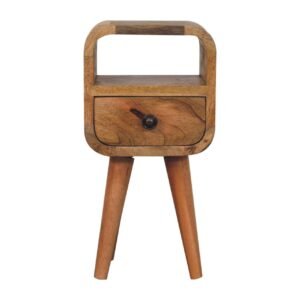 Szafka nocna z litego drewna mango – dębowa, 20 cm — model IN3910