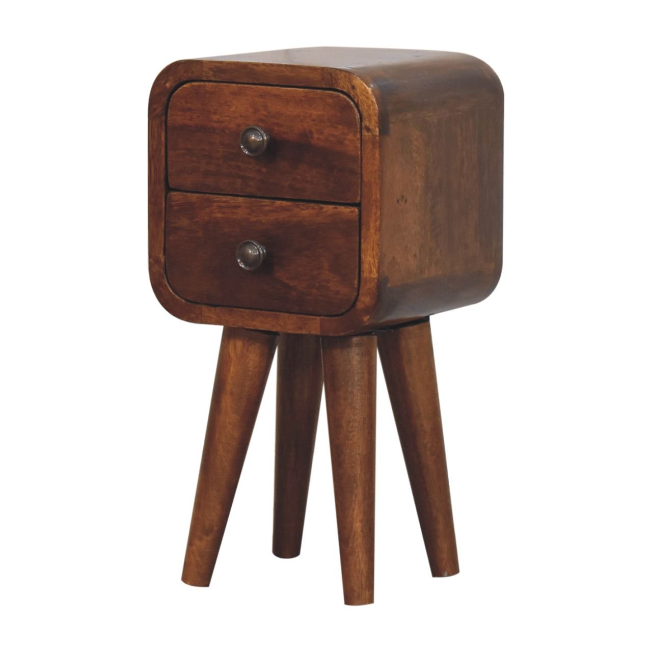 Szafka nocna z litego drewna mango – kasztanowa, 20 cm — model IN3913 - Image 2