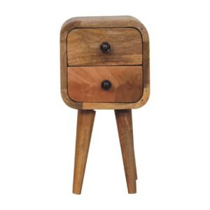 Szafka nocna z litego drewna mango – dębowa, 20 cm — model IN3914
