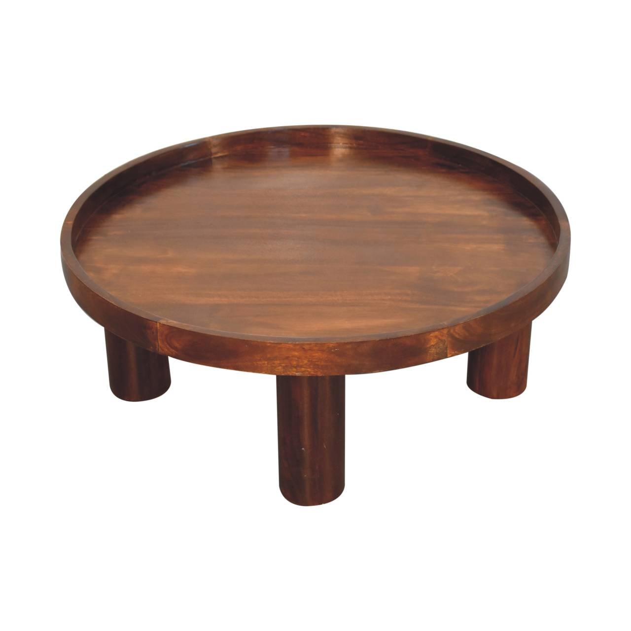 Stolik kawowy z litego drewna mango – kasztanowy, 80 cm — model IN3917 - Image 4