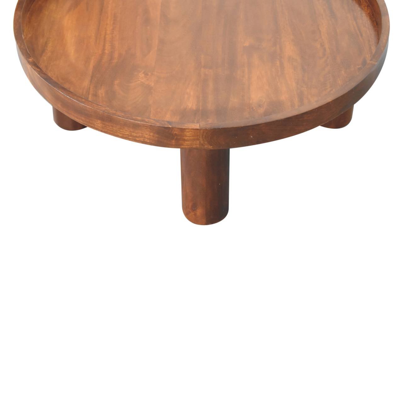 Stolik kawowy z litego drewna mango – kasztanowy, 80 cm — model IN3917 - Image 5