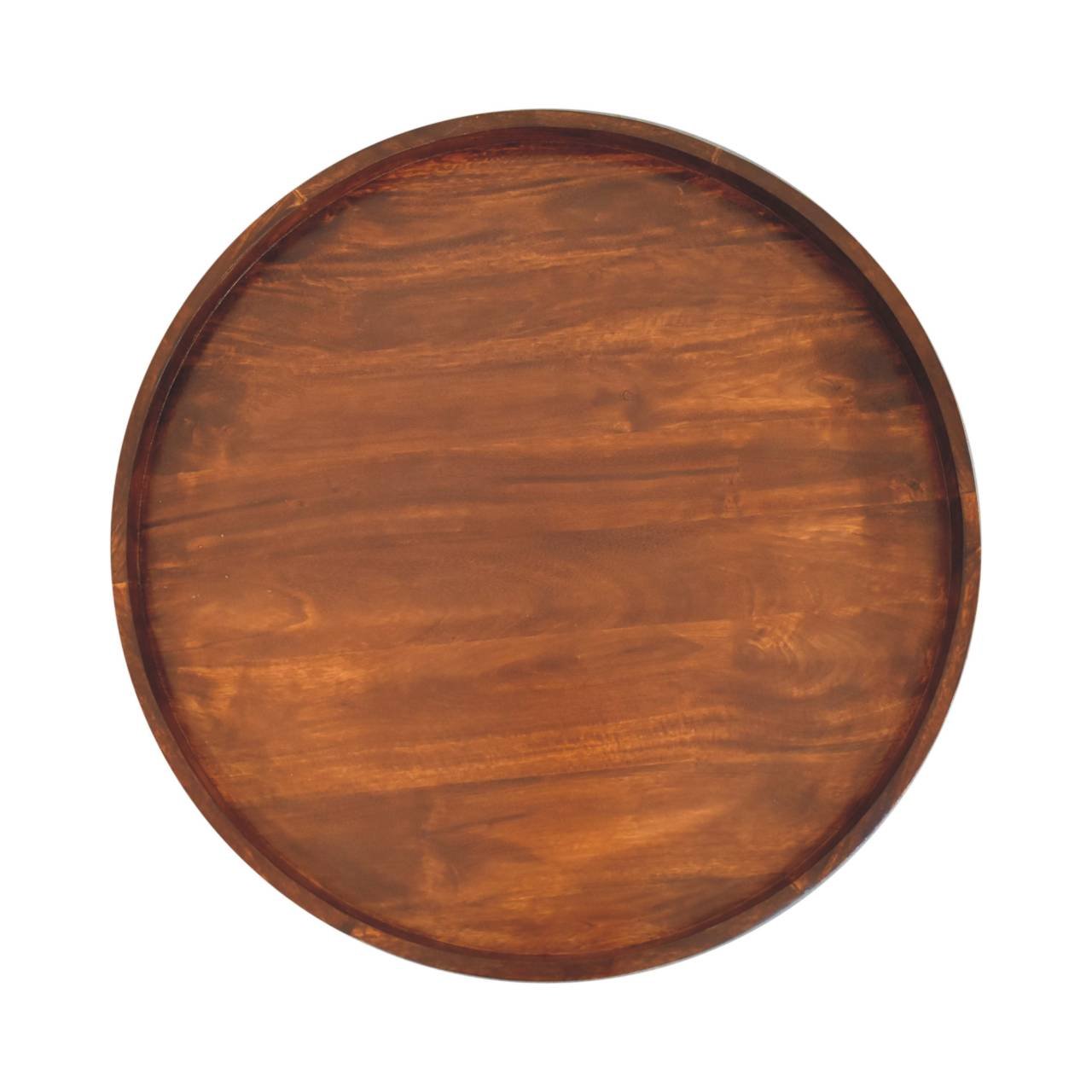 Stolik kawowy z litego drewna mango – kasztanowy, 80 cm — model IN3917 - Image 6