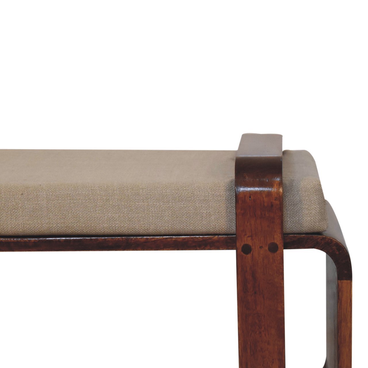 Ławka z litego drewna mango – kasztanowa, 80 cm — model IN3921 - Image 4
