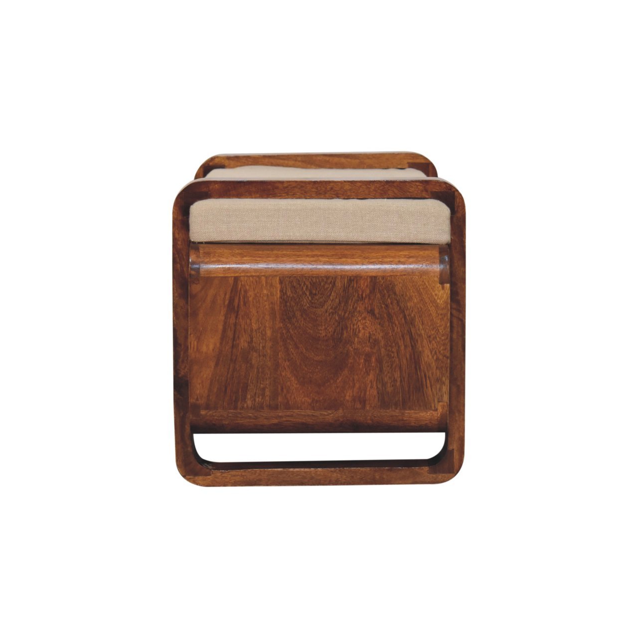 Ławka z litego drewna mango – kasztanowa, 80 cm — model IN3921 - Image 8