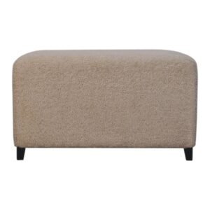 Pufa z drewna i tkaniny bouclé – 82 cm — model IN3922