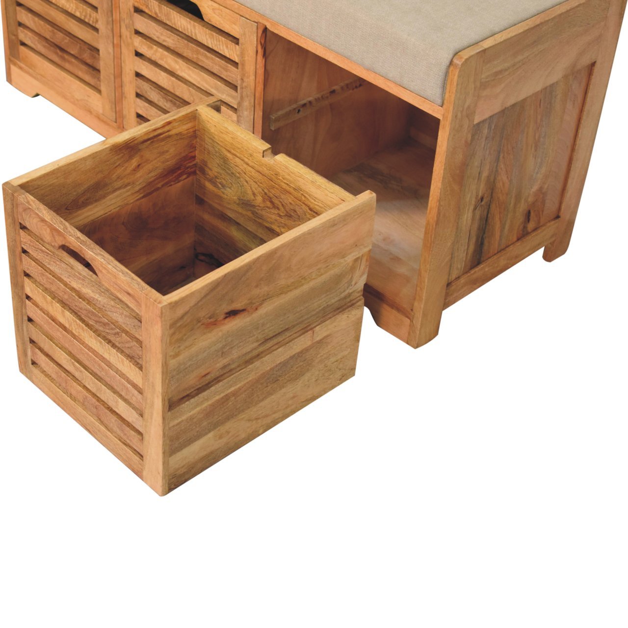 Ławka Artisan IN3927 – lite drewno mango, wykończenie dębowe - Image 6