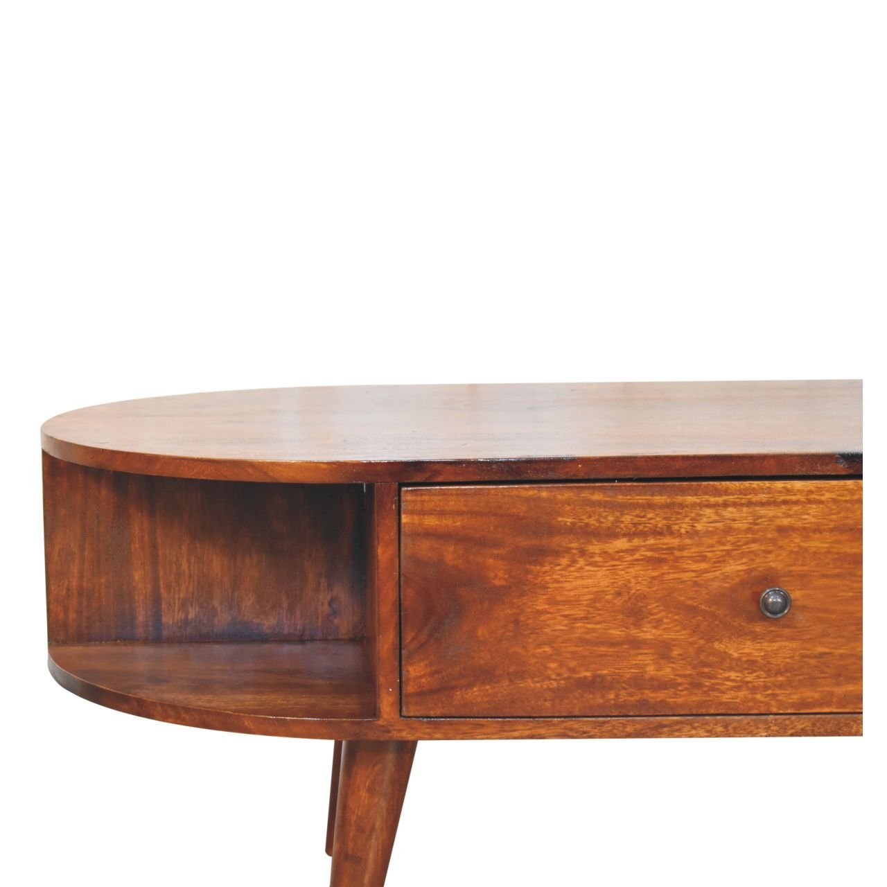 Stolik kawowy z naturalnych materiałów – kasztanowy, 110 cm - Image 4