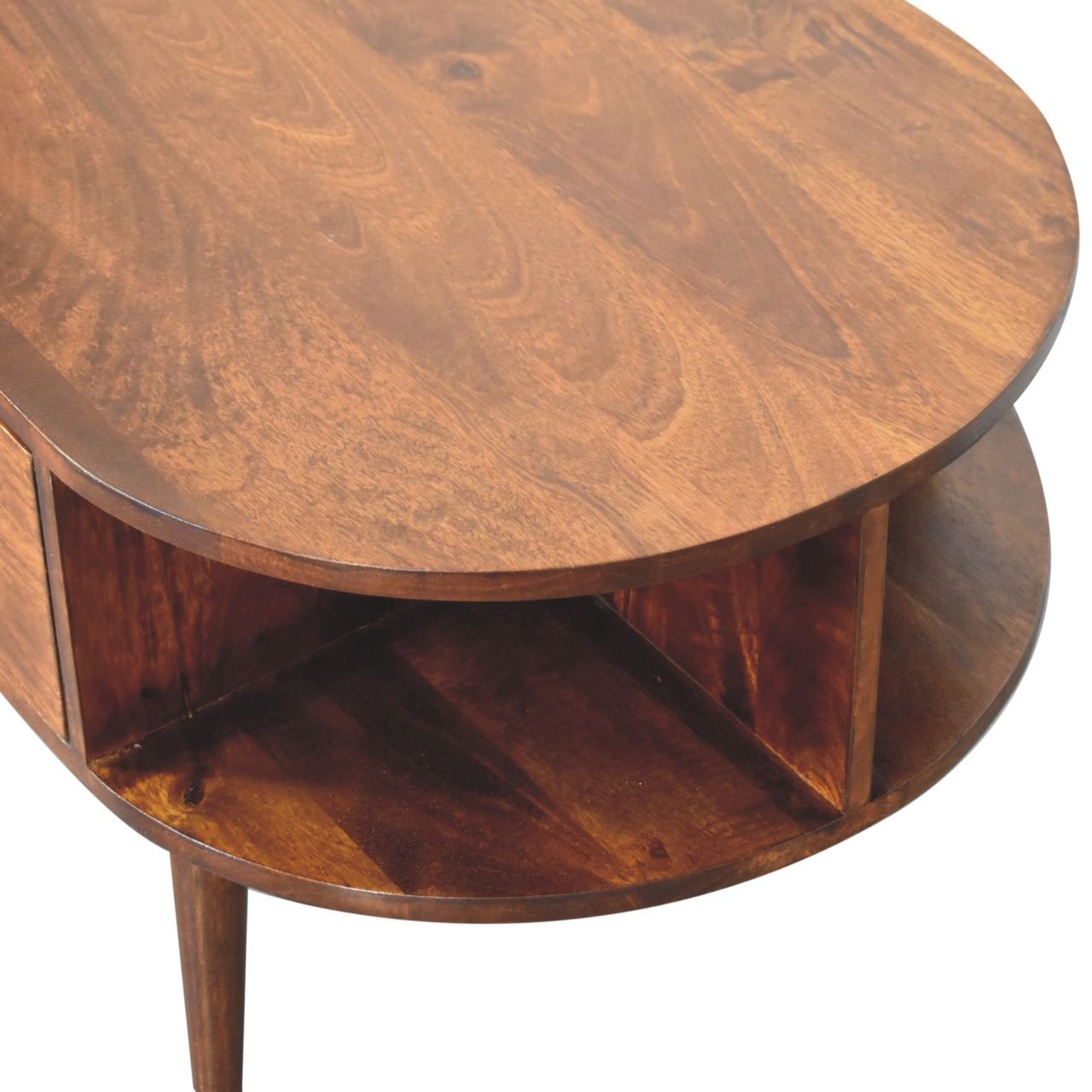 Stolik kawowy z naturalnych materiałów – kasztanowy, 110 cm - Image 5