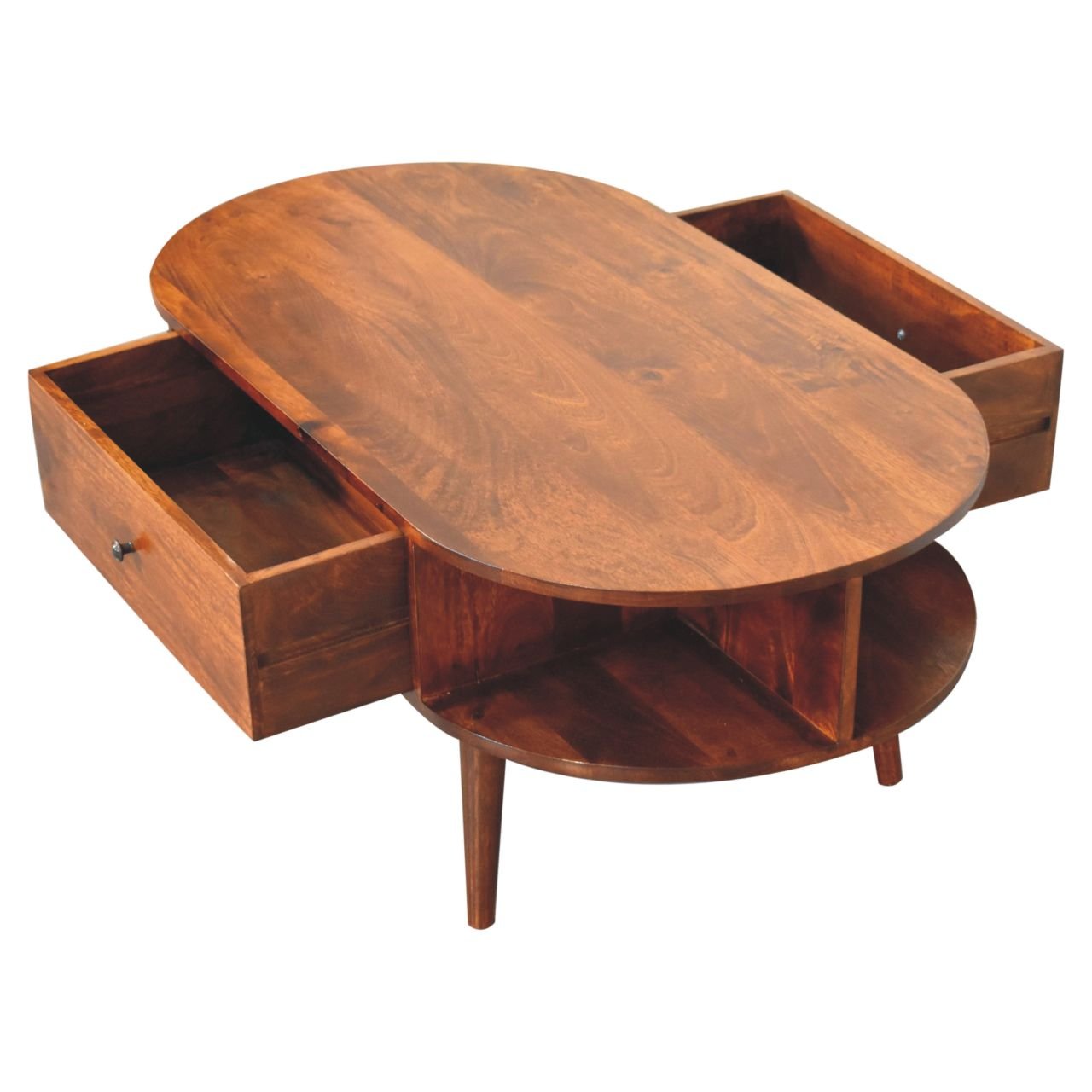 Stolik kawowy z naturalnych materiałów – kasztanowy, 110 cm - Image 6