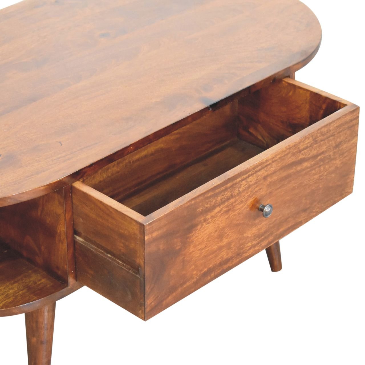 Stolik kawowy z naturalnych materiałów – kasztanowy, 110 cm - Image 7