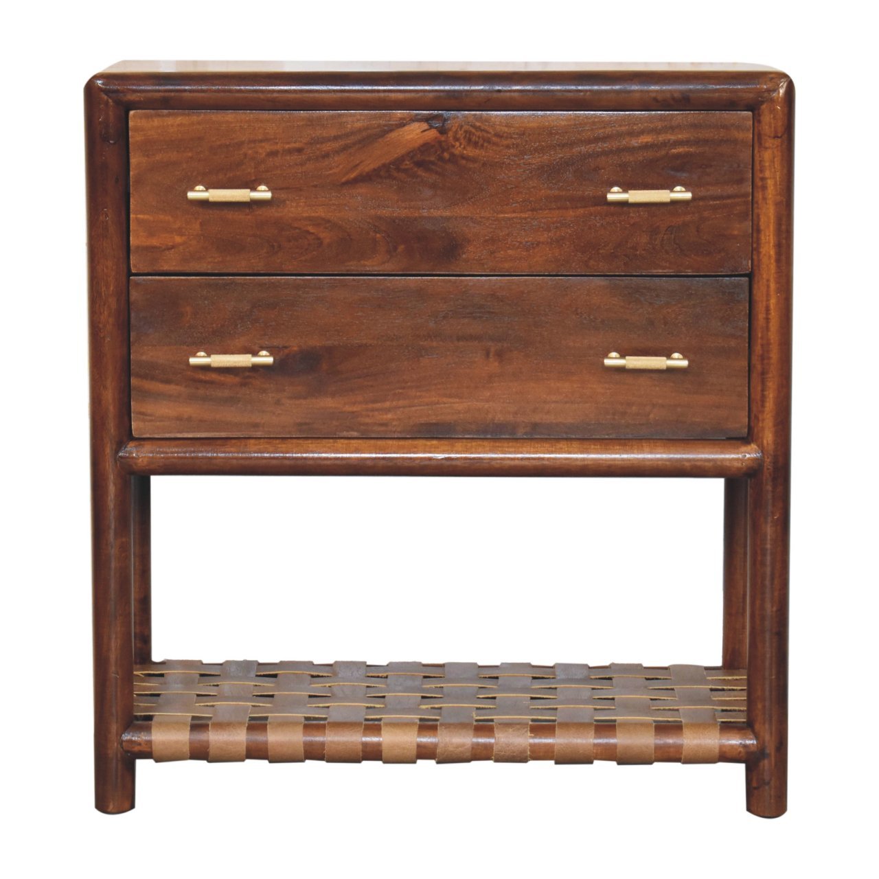 Szafka nocna Artisan IN3938 – lite drewno mango, wykończenie kasztanowe