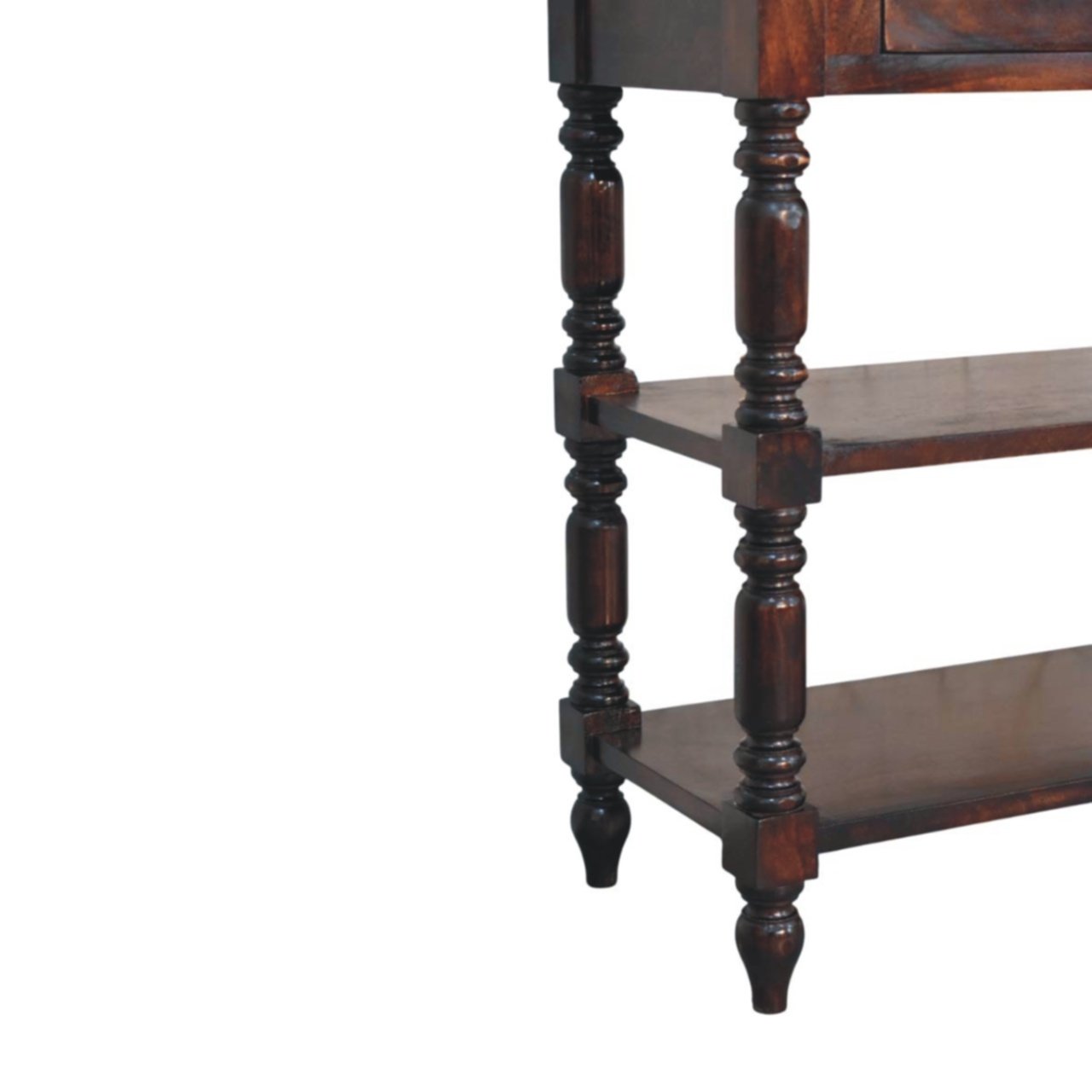 Stolik kawowy z litego drewna mango – 80 cm — model IN3942 - obrazek 5