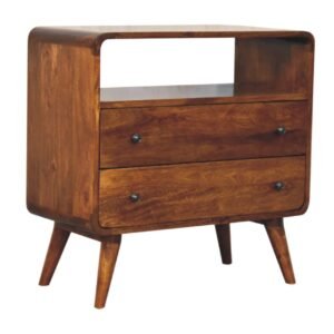 Komoda z litego drewna mango – kasztanowa, 70 cm — model IN3945