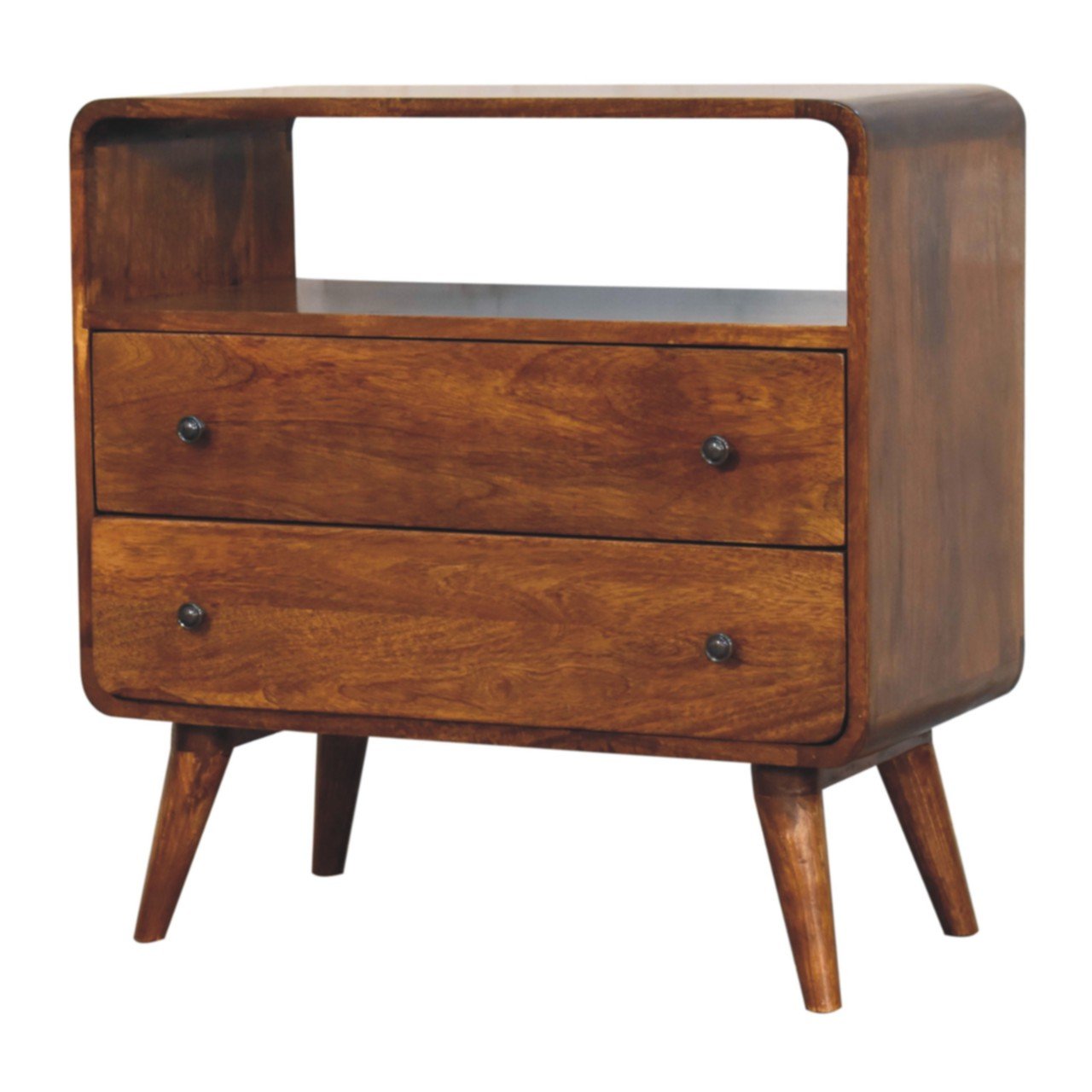 Komoda z litego drewna mango – kasztanowa, 70 cm — model IN3945 - obrazek 2