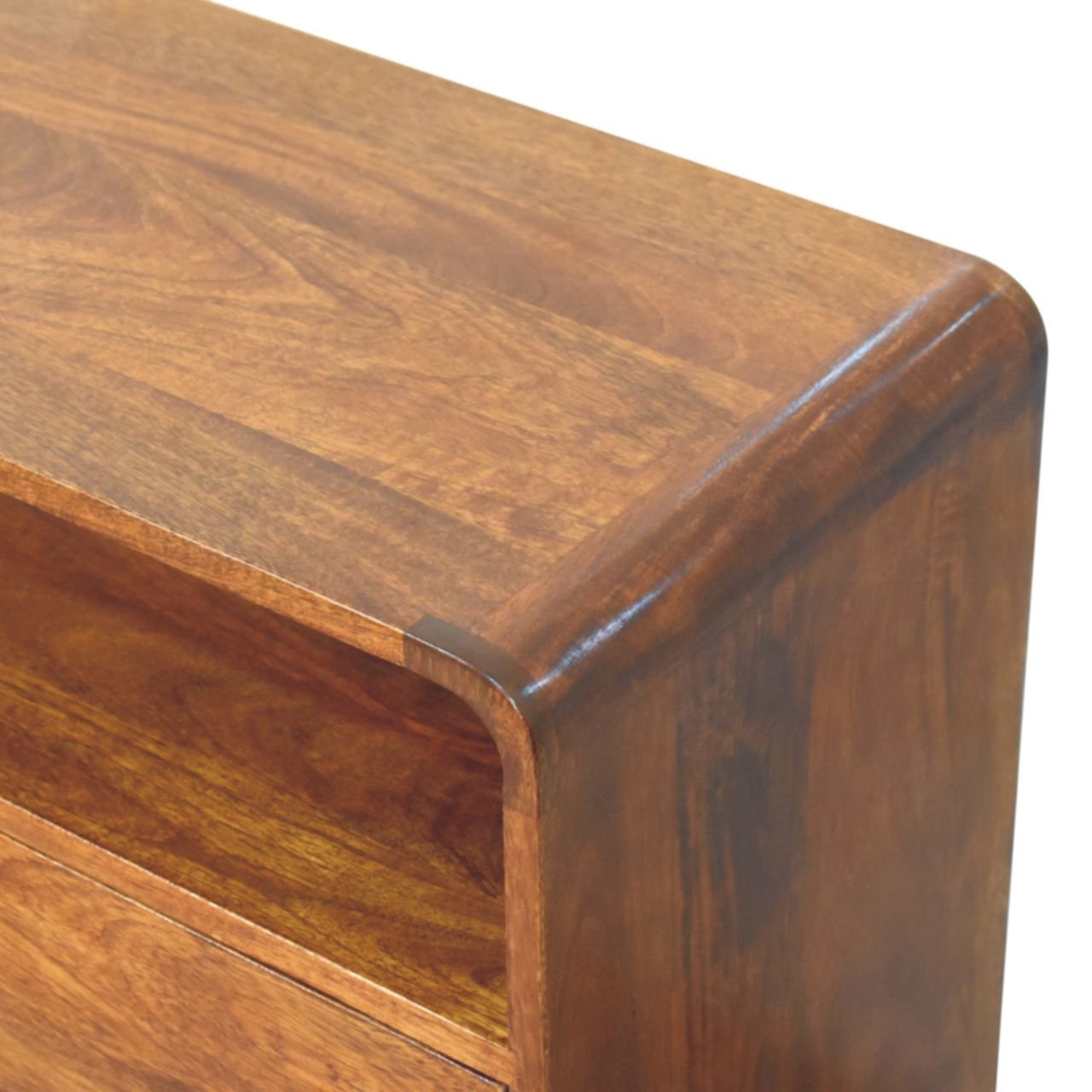 Komoda z litego drewna mango – kasztanowa, 70 cm — model IN3945 - obrazek 5