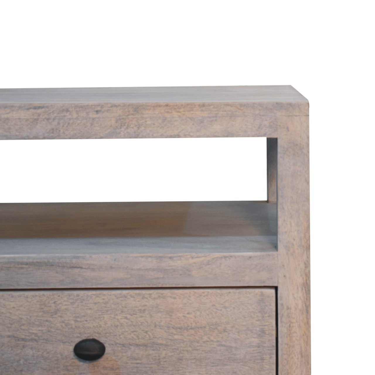 Szafka nocna z naturalnych materiałów – czarna, 50 cm - obrazek 4