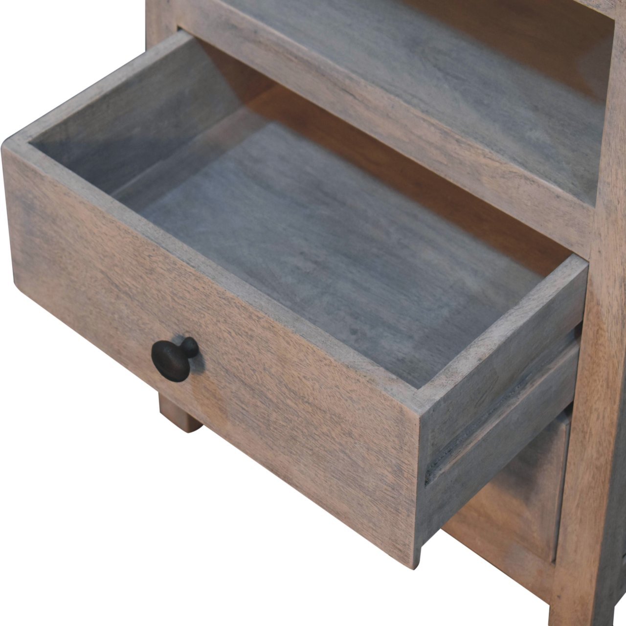 Szafka nocna z naturalnych materiałów – czarna, 50 cm - obrazek 6