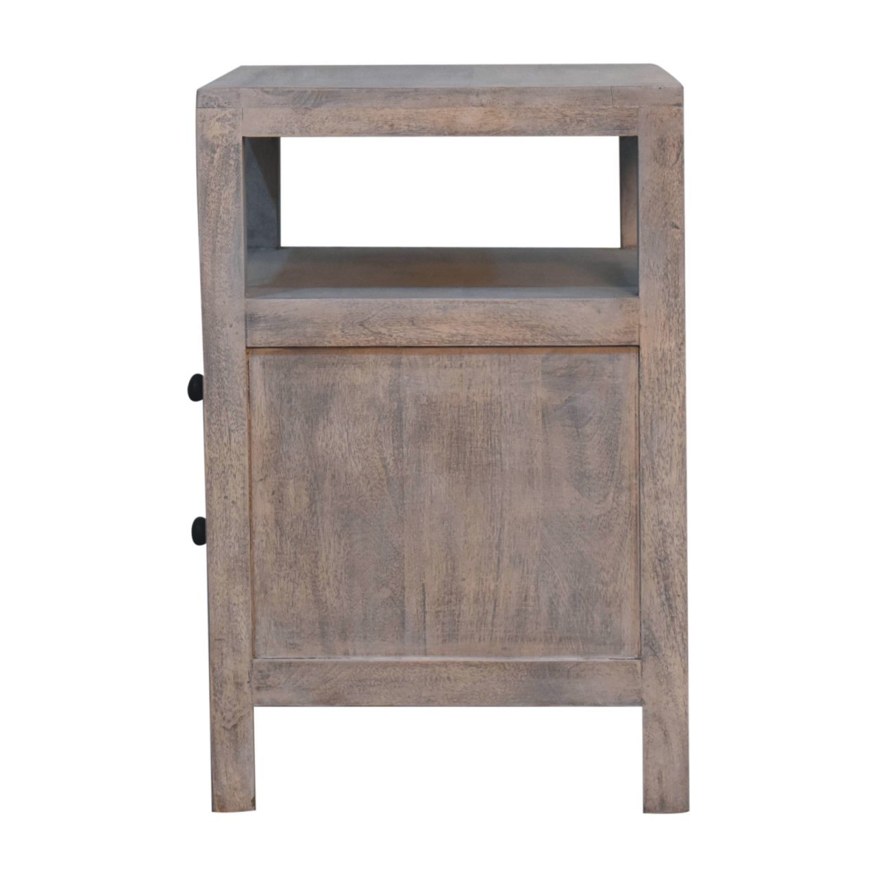 Szafka nocna z naturalnych materiałów – czarna, 50 cm - obrazek 8