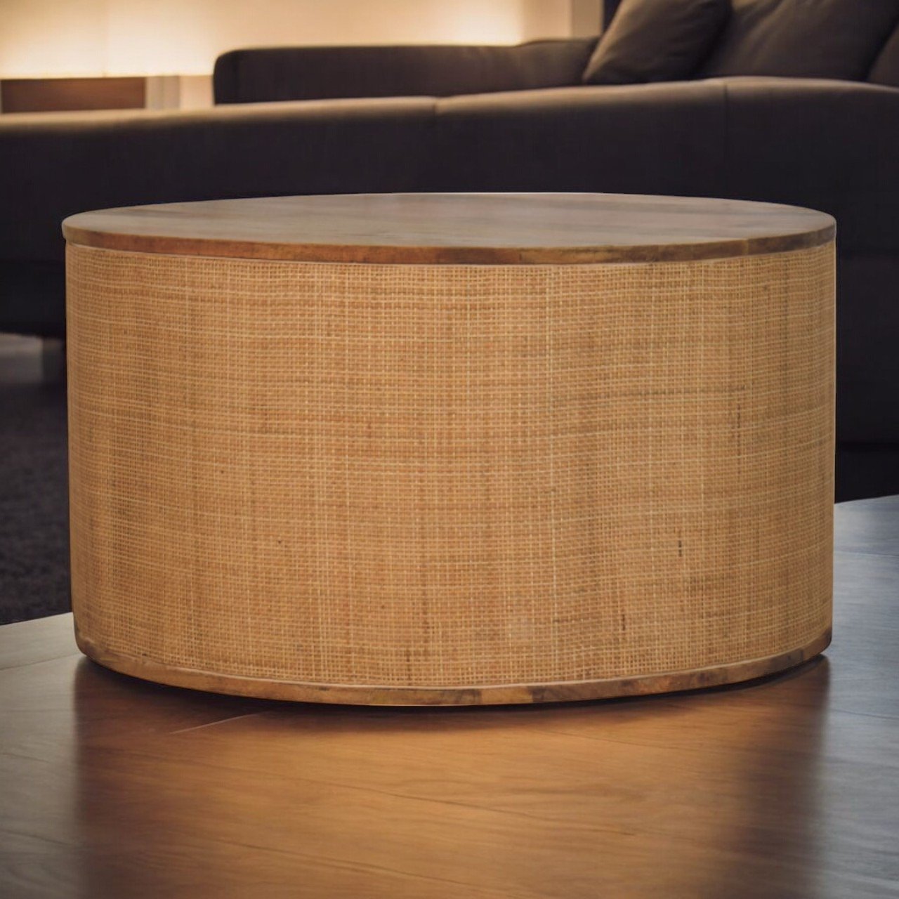 Stolik kawowy Artisan IN3963 – lite drewno mango, wykończenie dębowe - obrazek 7