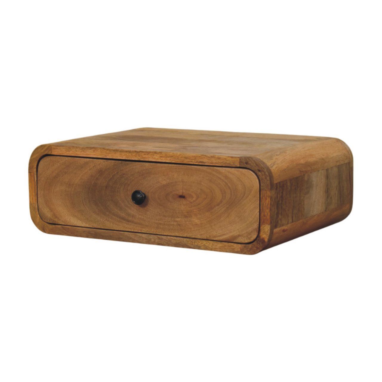 Szafka nocna z litego drewna mango – dębowa, 45 cm — model IN3968 - obrazek 2