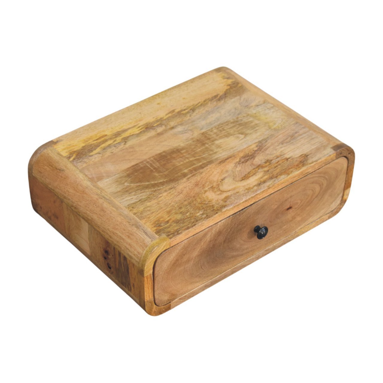 Szafka nocna z litego drewna mango – dębowa, 45 cm — model IN3968 - obrazek 3