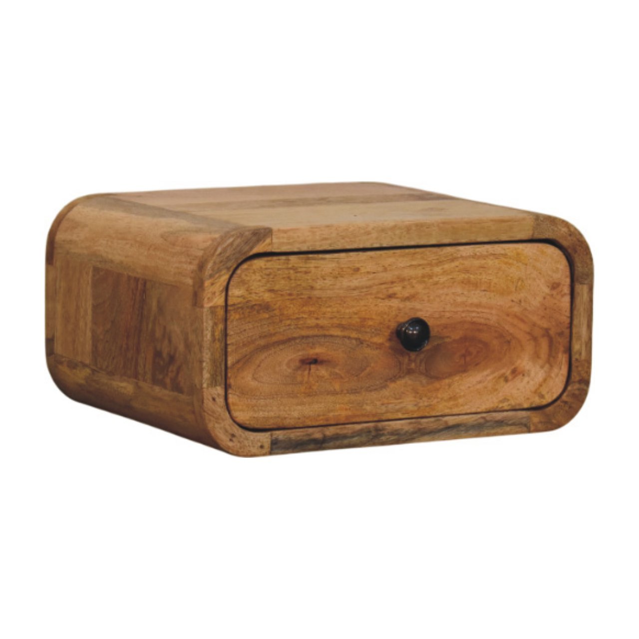 Szafka nocna z litego drewna mango – dębowa, 30 cm — model IN3969 - Image 2